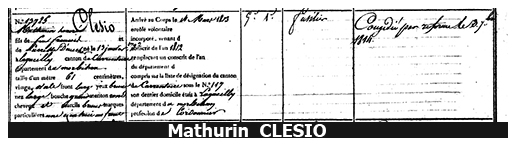 En 1810 fiche militaire, soldat sous Napol&eacute;on